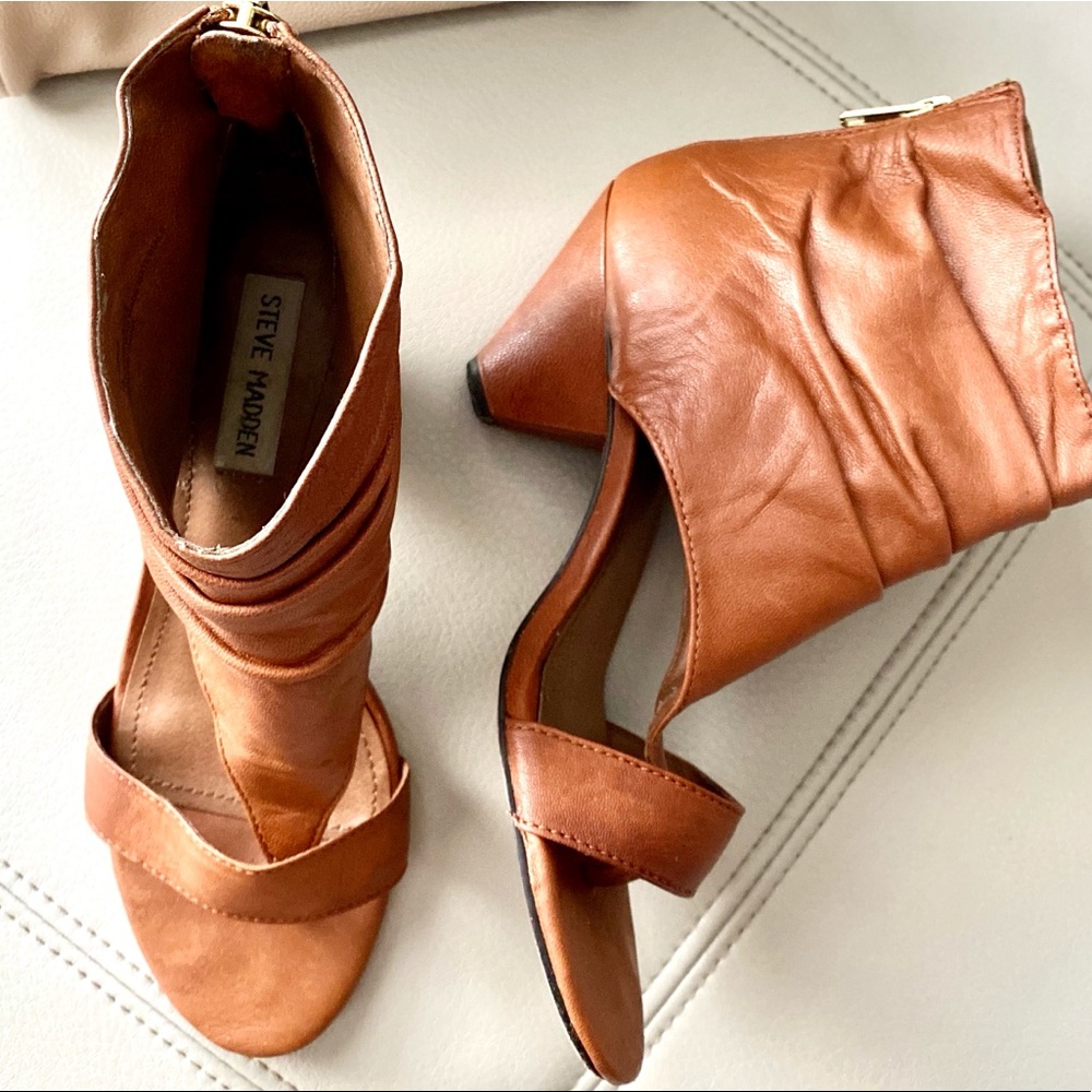 Steven Madden Brown Leather Booties | 7 1/2